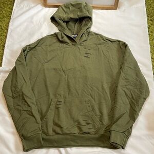 Jolie & Joy size medium army green distressed hoodie